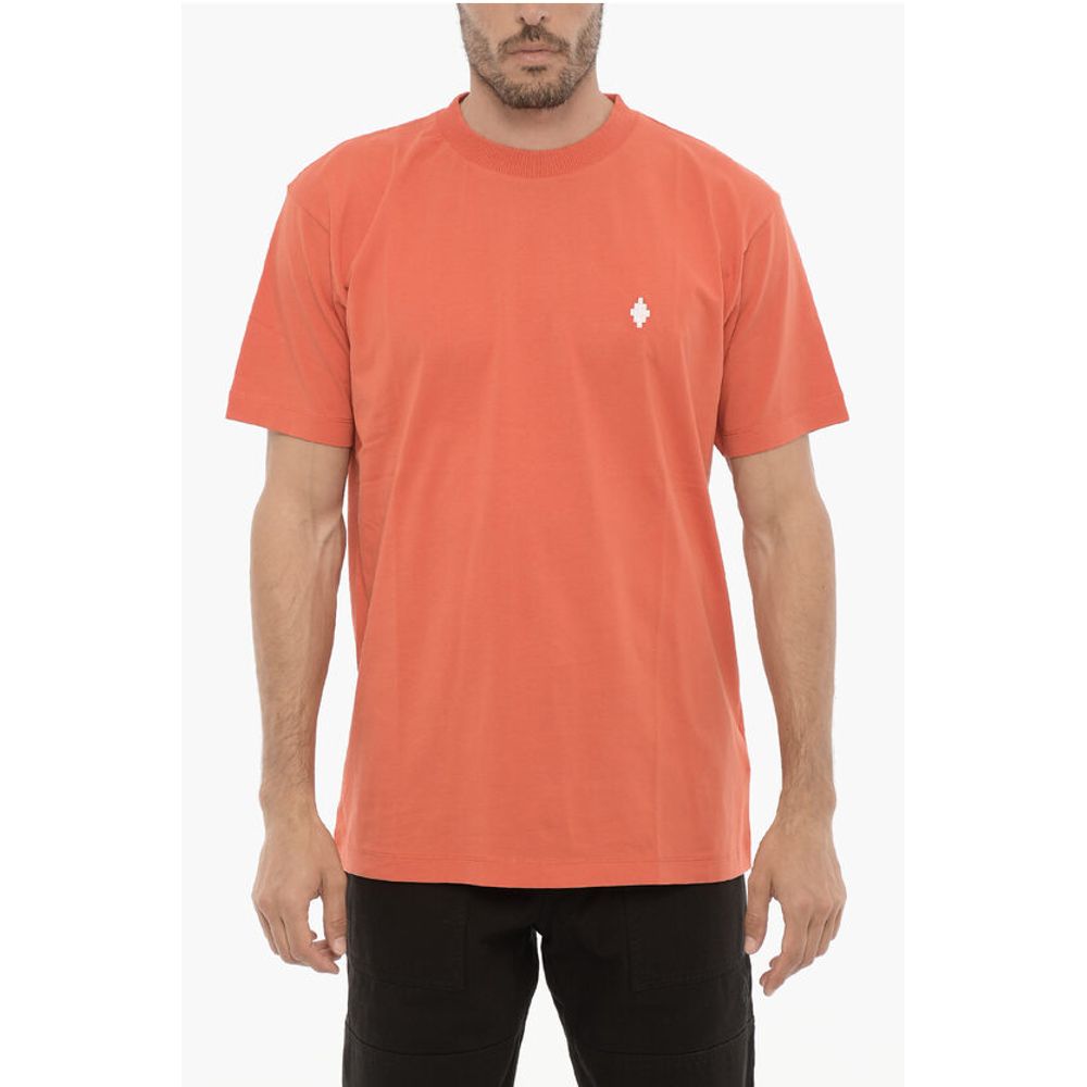

Однотонная футболка с круглым вырезом и вышивкой крестом Marcelo Burlon, Orange