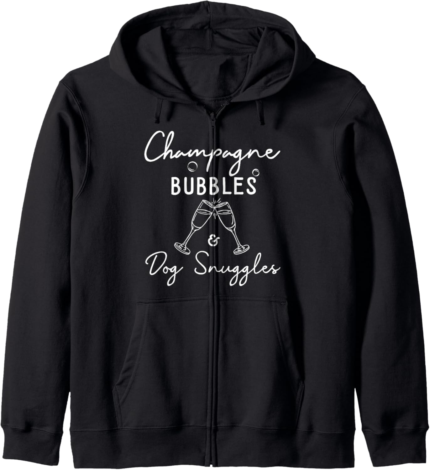 

Шампанское и собачья толстовка на молнии Champagne Gifts & Gifts For Dog Owners, черный