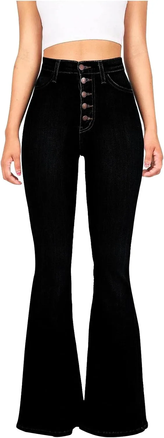 

Женские джинсы-клеш Stretchy High Waisted