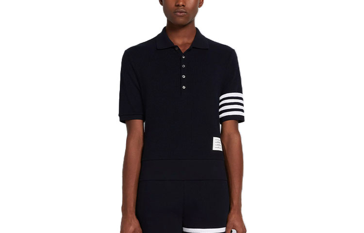 

Футболка поло мужская морской синий THOM BROWNE