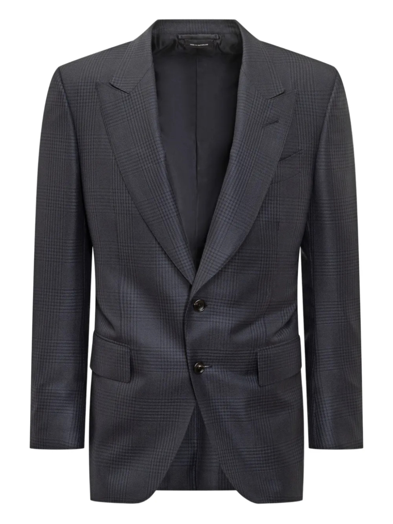 

Клетчатый пиджак TOM FORD на двух пуговицах, черный