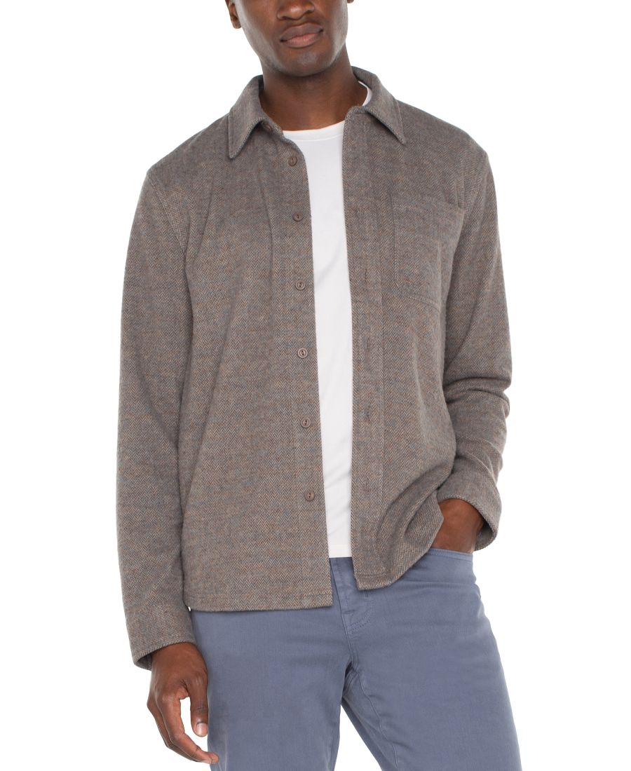 

Мужская трикотажная рубашка на пуговицах Liverpool Los Angeles, Gray