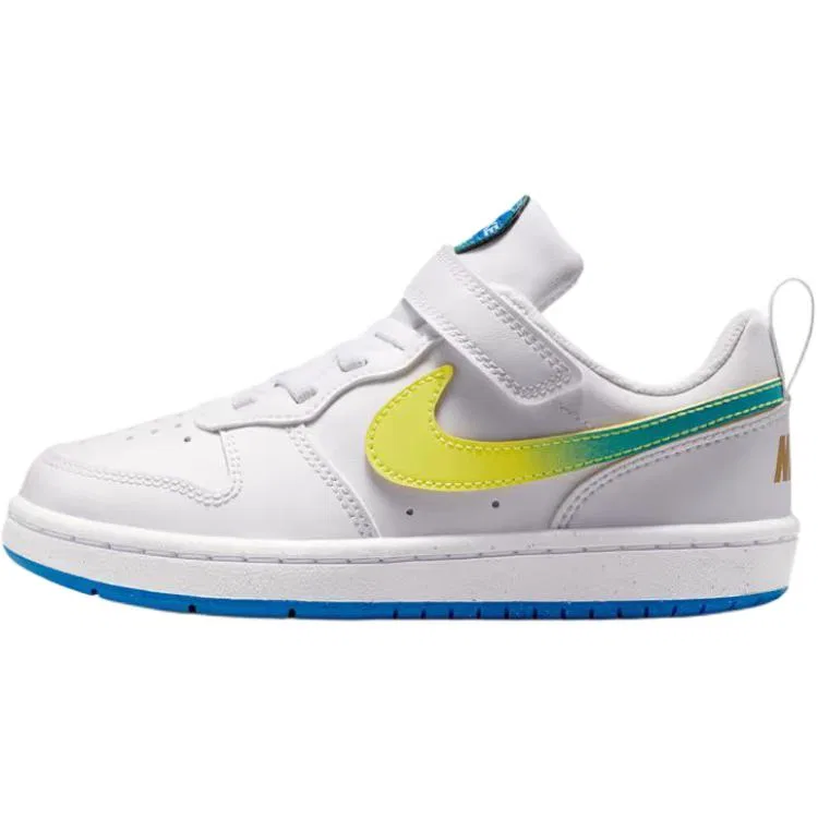 Кроссовки для скейтбординга Court Borough Kids Nike, White Yellow Green