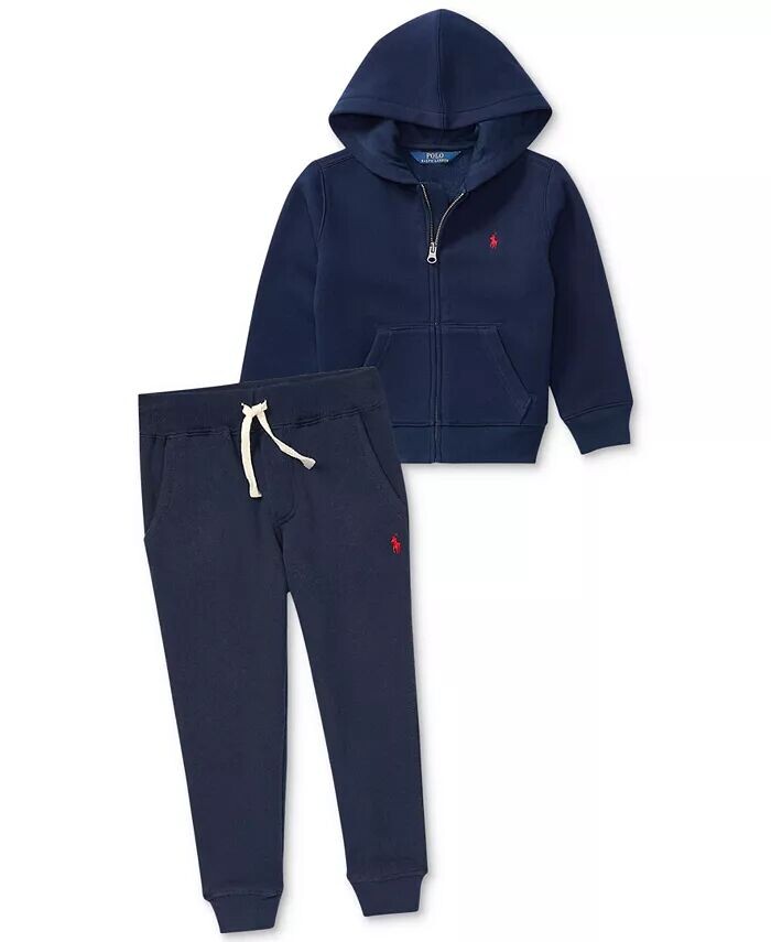 Джоггеры из хлопкового флиса для малышей и маленьких мальчиков Polo Ralph Lauren, синий — фото 3