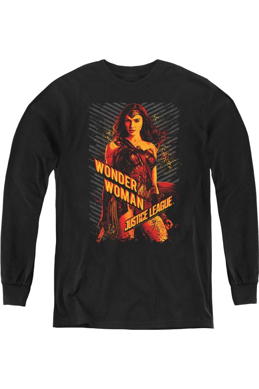 

Футболка с длинным рукавом для подростков "Чудо-женщина" из фильма "Лига справедливости" Gildan, черный
