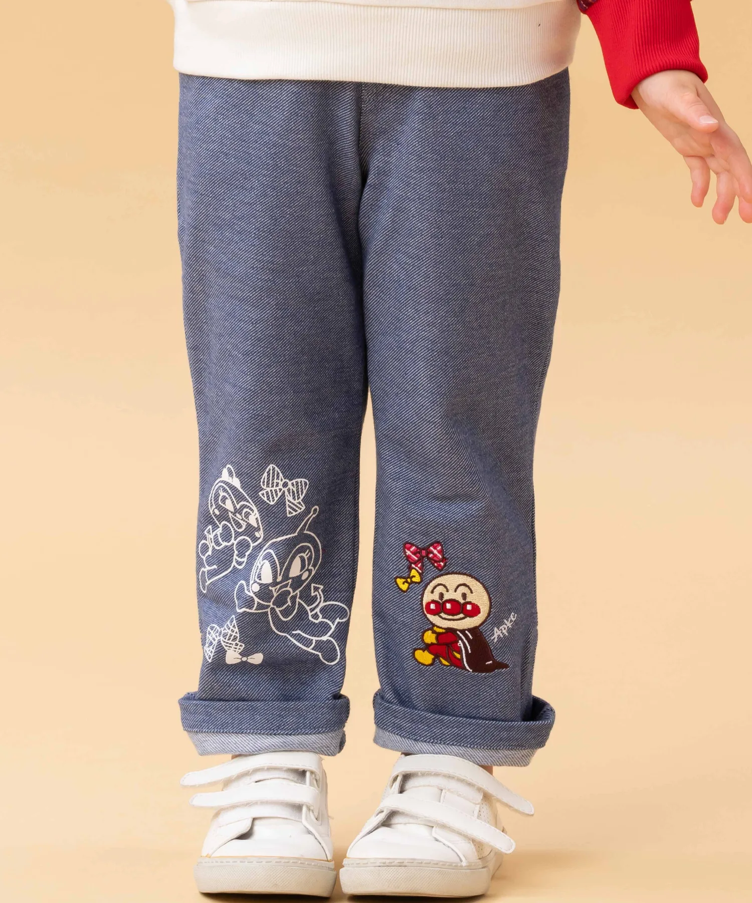APKC/(K) Джинсовые трикотажные брюки с вышивкой Anpanman Anpanman Kids Collection, Navy