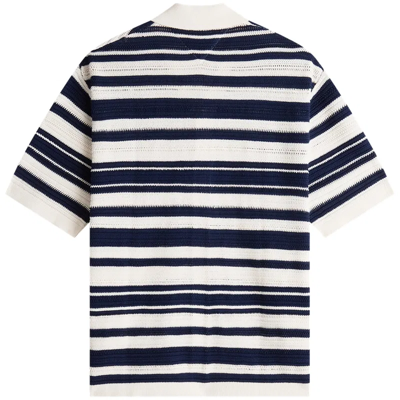 Кардиган Tommy Hilfiger с кубинским воротником, темно-синий с белыми полосками — фото 3
