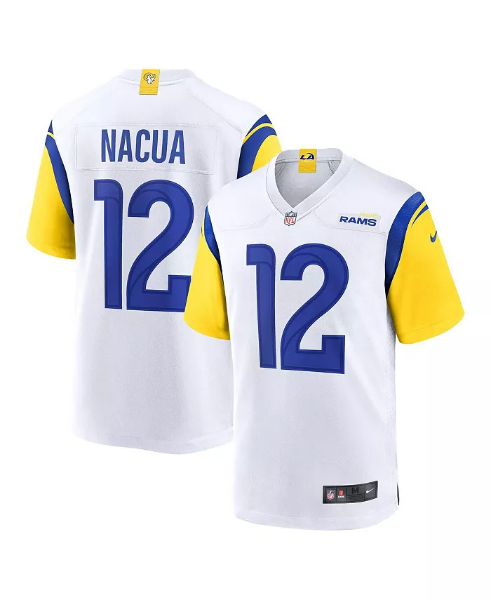 

Мужская игровая футболка Puka Nacua белого цвета Los Angeles Rams Nike