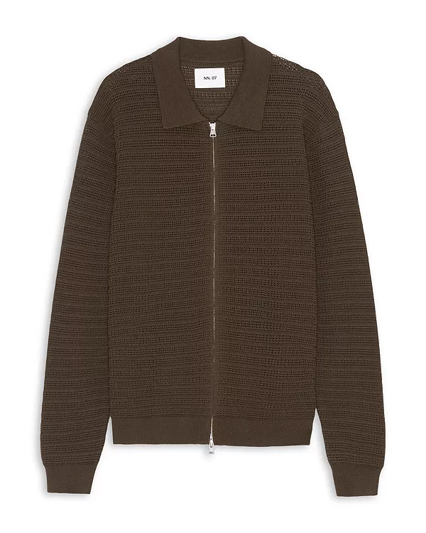 

Свитер с длинными рукавами и застежкой-молнией Gustav Nn07, коричневый