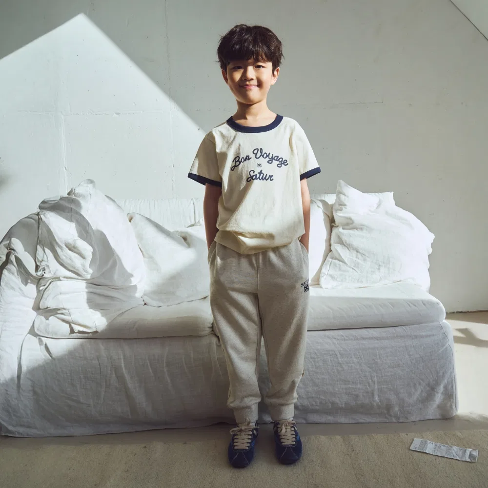 Детская футболка Ringer Voyage кремовая от Satur Kids — фото 2