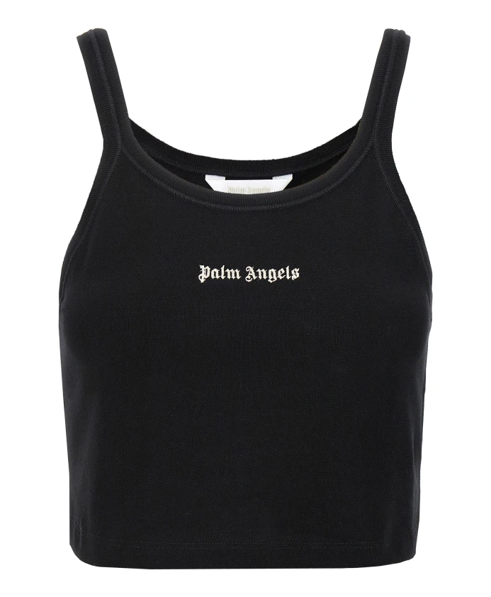 

Классический укороченный топ с логотипом Palm Angels, черный