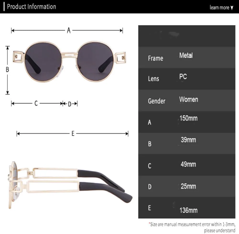 

Винтажные круглые солнцезащитные очки в стиле стимпанк для мужчин и женщин, модные, с полыми дужками, красные, солнцезащитные очки UV400 для женщин TYUVIVO, C9