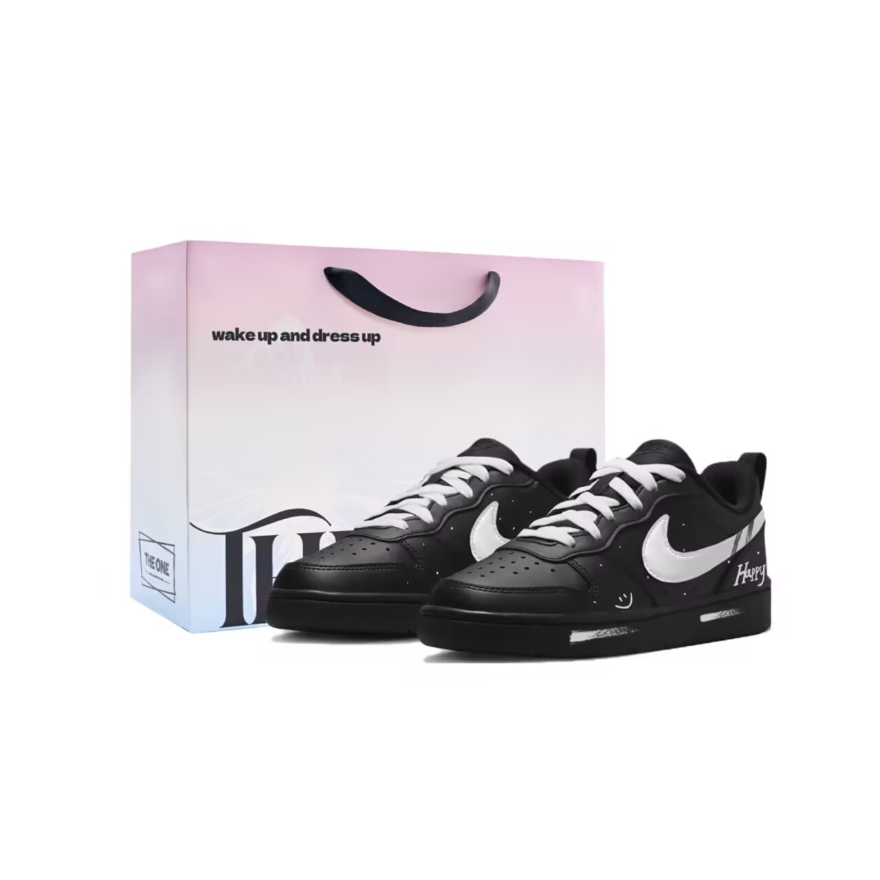 

Nike Court borough нескользкие амортизирующие низкие кроссовки для скейтборда black white детские