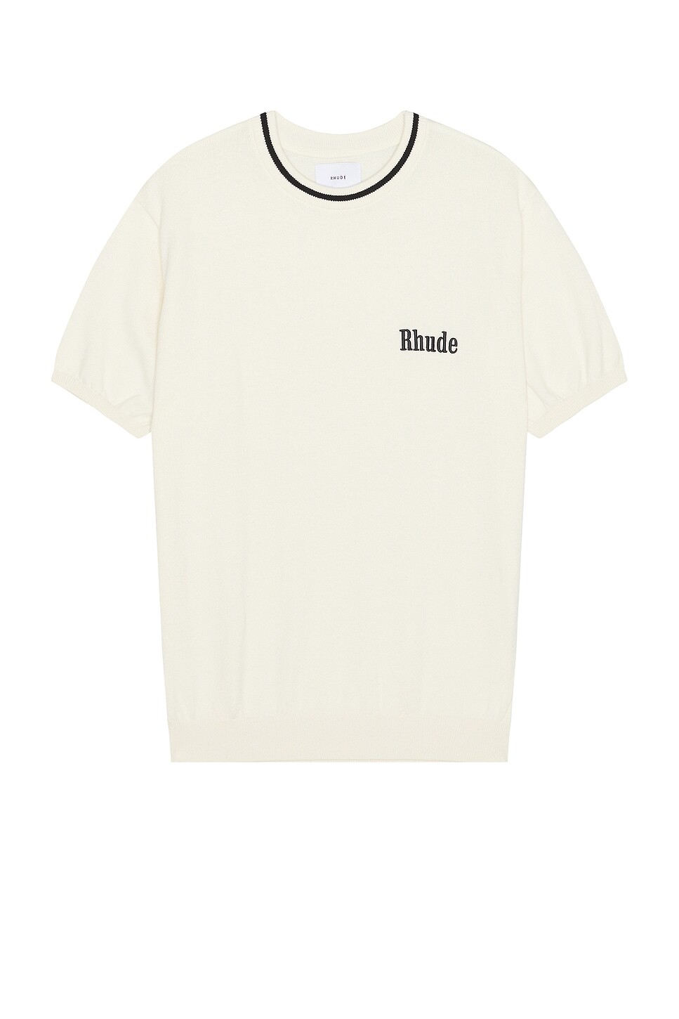

Трикотажная футболка с логотипом Rhude, цвет Ivory & Black