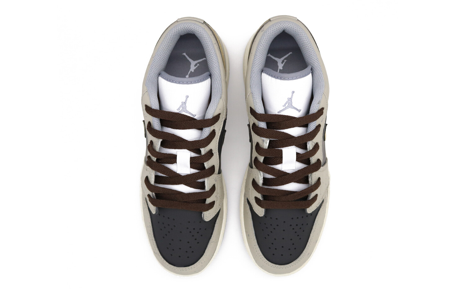 Кроссовки Air Jordan 1 Vintage Basketball Shoes Men Low-top Gray/Yellow, хаки — фото 2