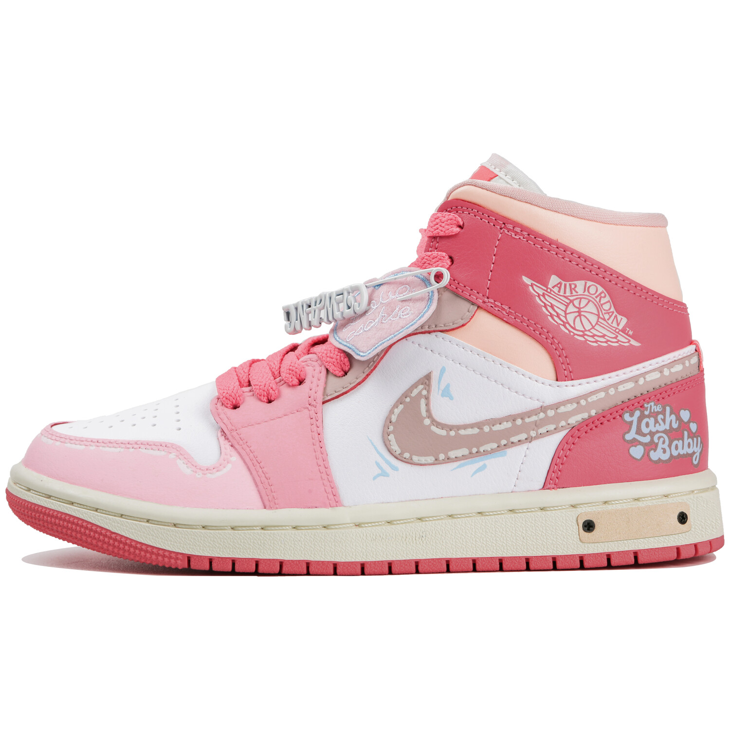 

Кроссовки Air Jordan 1 Vintage Basketball Shoes Women's High-Top Pink/White