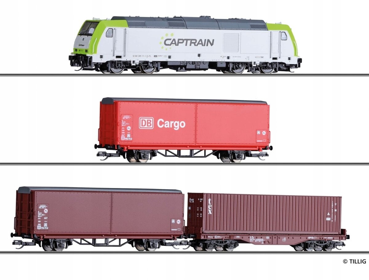 

Стартовый комплект грузового поезда TRAXX, Tillig 01448