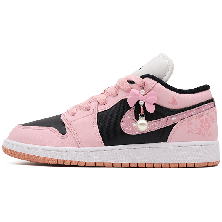 

Кроссовки Air Jordan 1 Vintage Basketball Shoes Women's Low-top White/black/pink, белый
