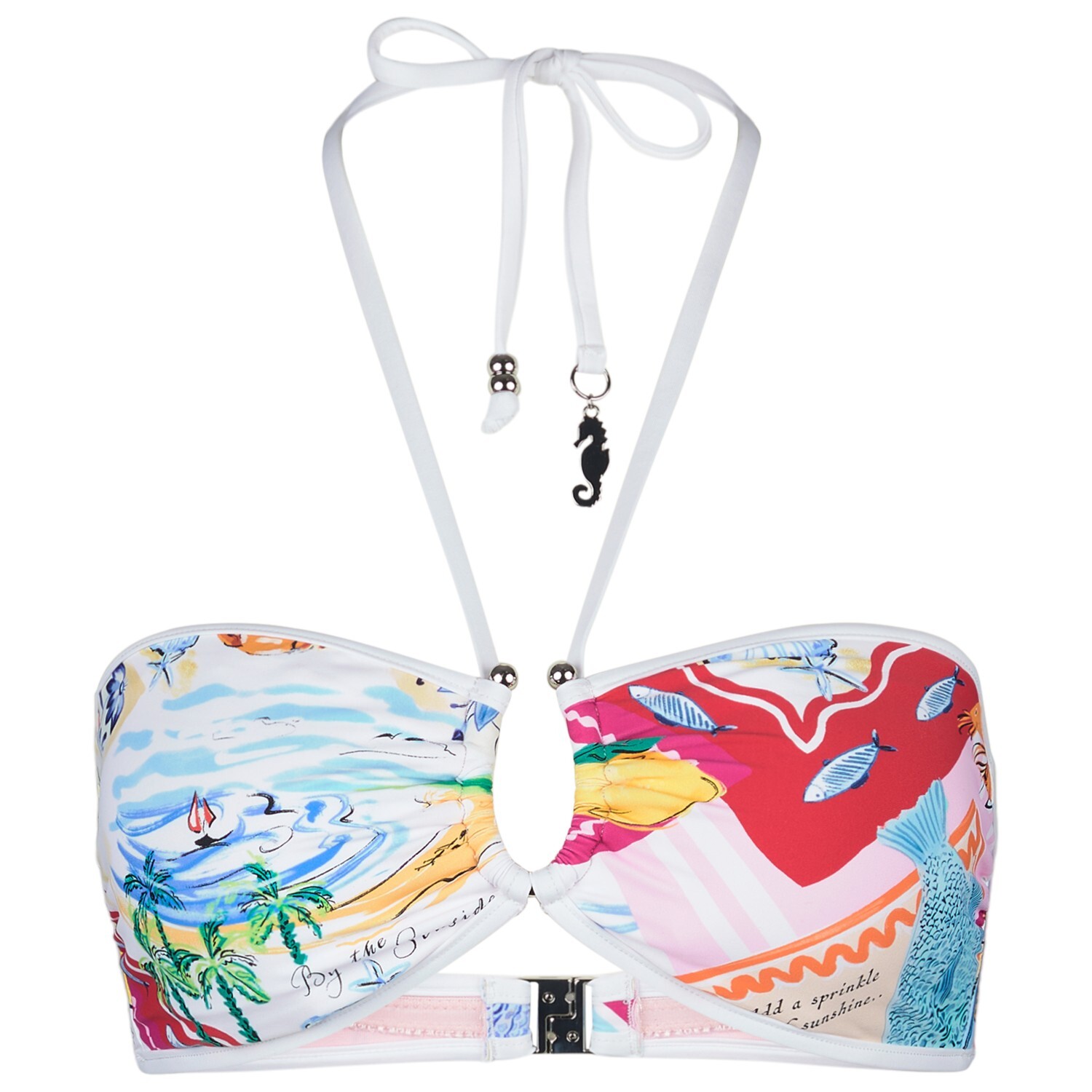 

Верх бикини Seafolly Women's Wish You Were Here Ring Front Bandeau, цвет Fuchsia Rose