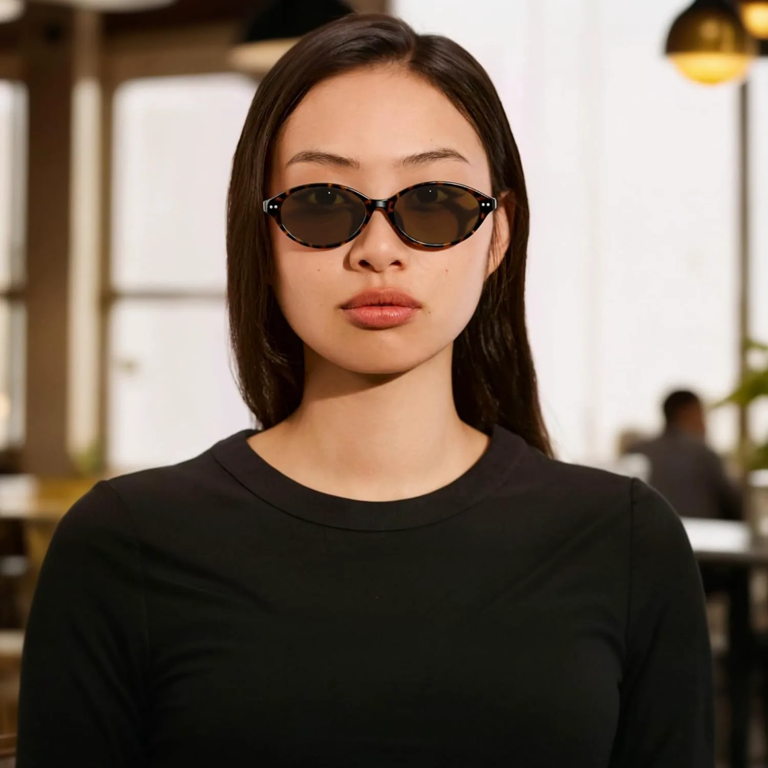 

Солнцезащитные очки Pro Acme Retro Oval для женщин в стиле 90-х, модные маленькие солнцезащитные очки с защитой UV400, женские очки жемчужного цвета, A2*black/Grey