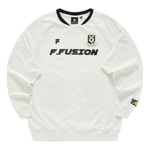 

Свитер x beams letter printed sweater 'white black' Fila Fusion, белый