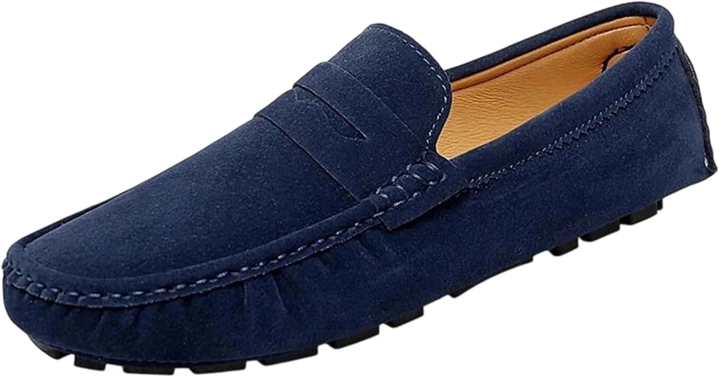 Лоферы мужские замшевые Adhdyuud Penny Loafers, синий