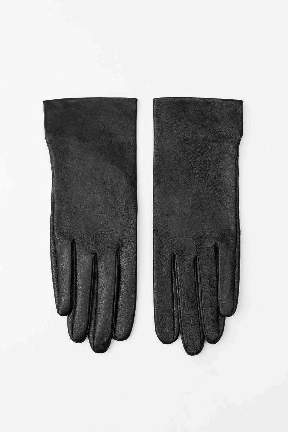 

Короткие кожаные перчатки ZARA, черный