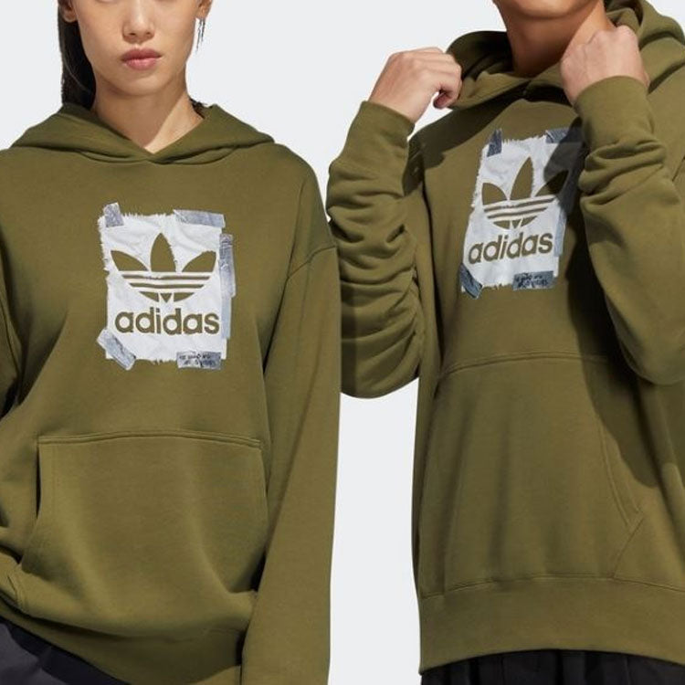 Худи adidas originals Logo HL4102, зеленый — фото 4
