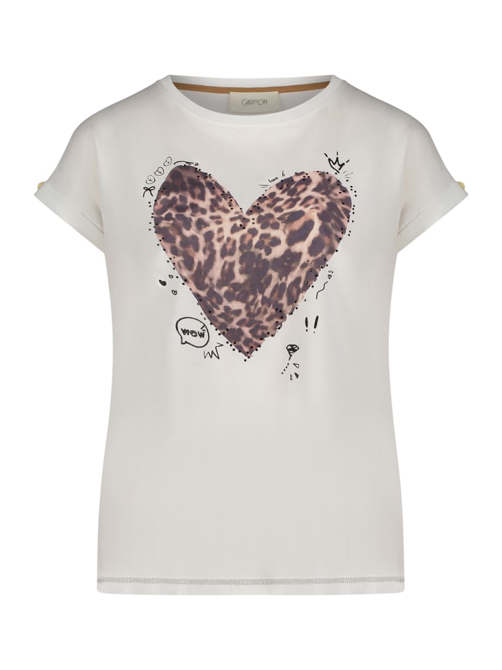 

Рубашка с принтом и закатанными рукавами в кремово-бежевом цвете CARTOON