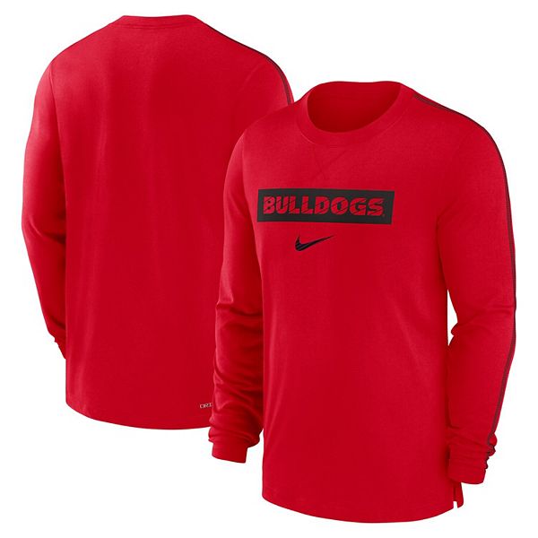 Мужская красная футболка georgia bulldogs 2024 sideline player tri-blend performance с длинным рукавом Nike — фото 2