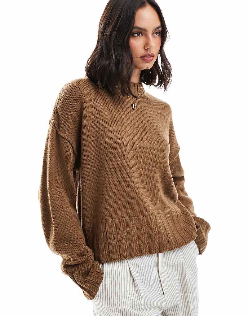 

ASOS DESIGN – Простой коричневый свитер с круглым вырезом