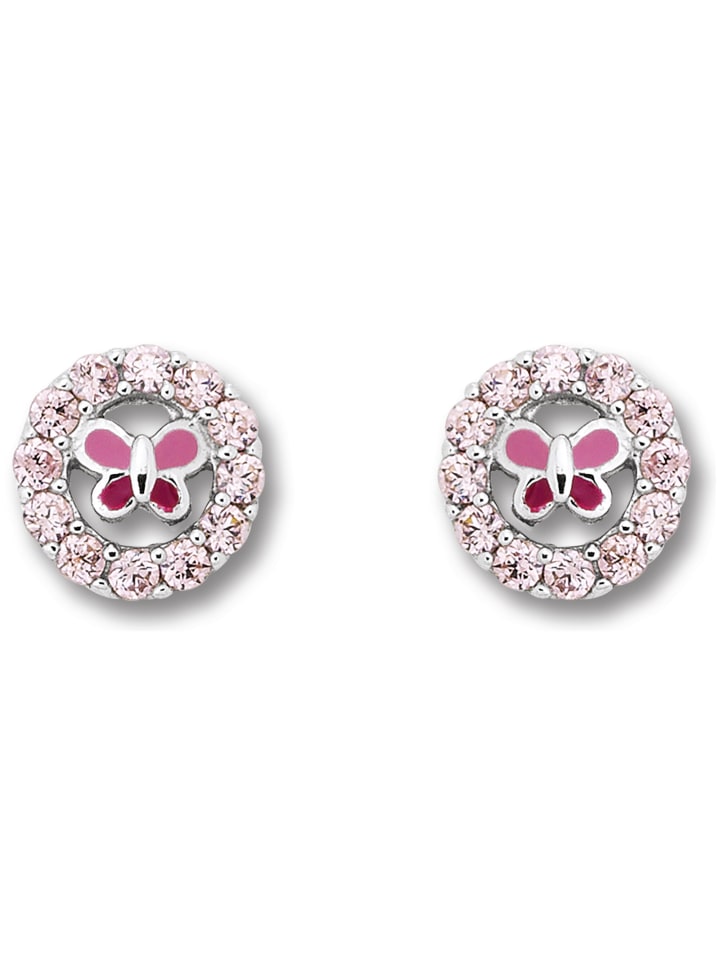 

ONE ELEMENT Серьги-гвоздики в виде бабочек с цирконием, из серебра 925 пробы