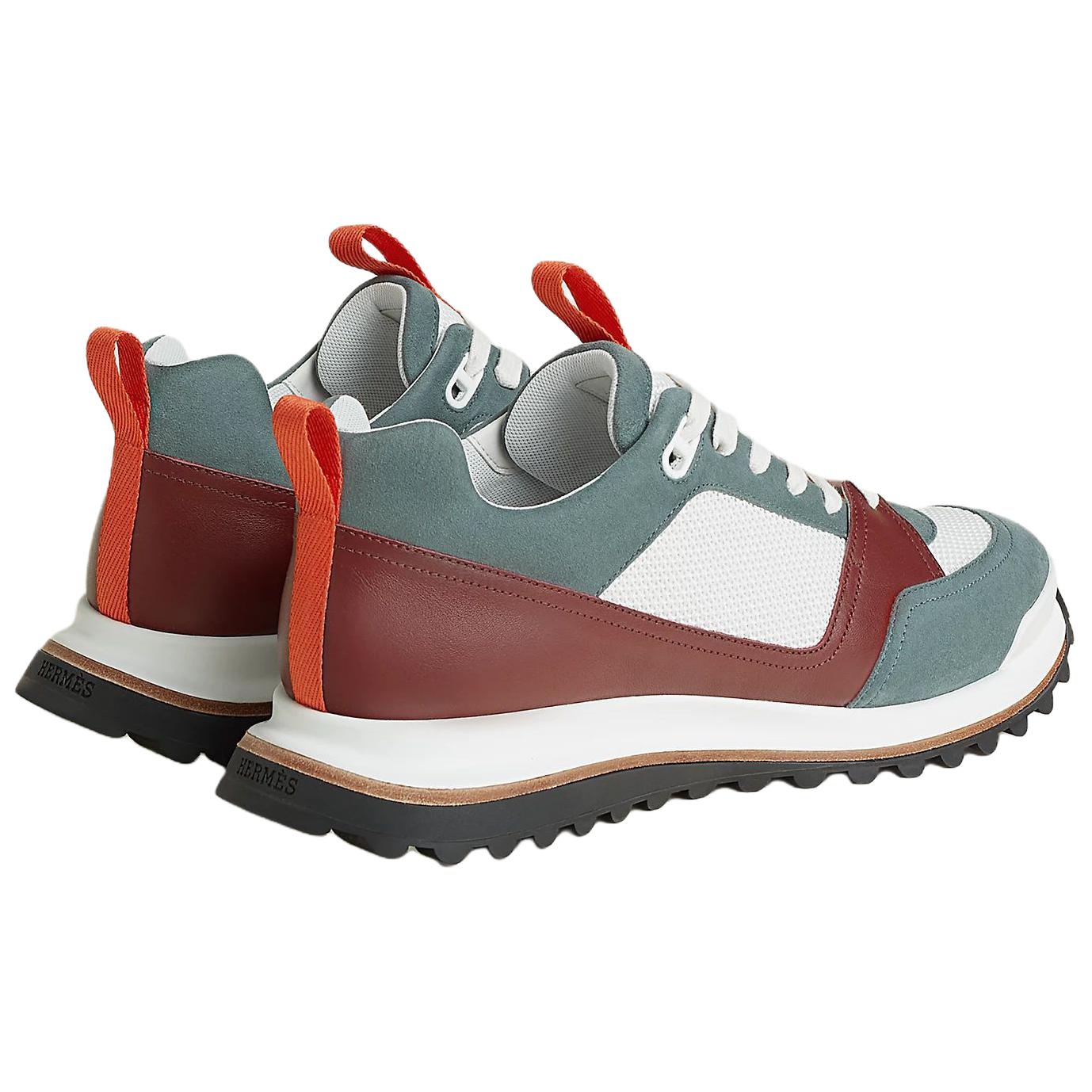 HERMES Кроссовки Leader Low top мужские бело-зеленые — фото 4