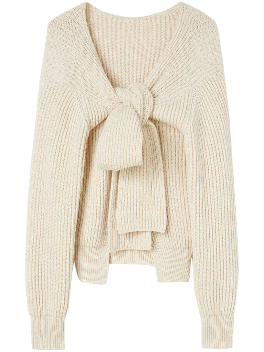 

Jil Sander джемпер в рубчик с открытой спиной, белый