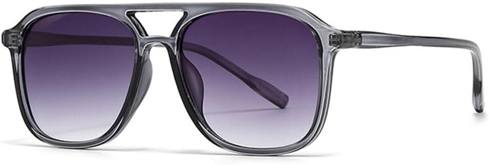 

Мужские солнцезащитные очки в стиле ретро с двойной перемычкой, квадратной формы, сине-зеленые оттенки, защита от ультрафиолета UV400; женские солнцезащитные очки с градиентным переходом цвета LXLHWN, Grey Grey Gradient