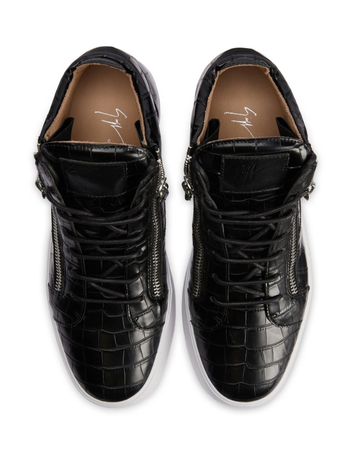 Giuseppe Zanotti кеды Kriss с тиснением под кожу крокодила, черный — фото 4