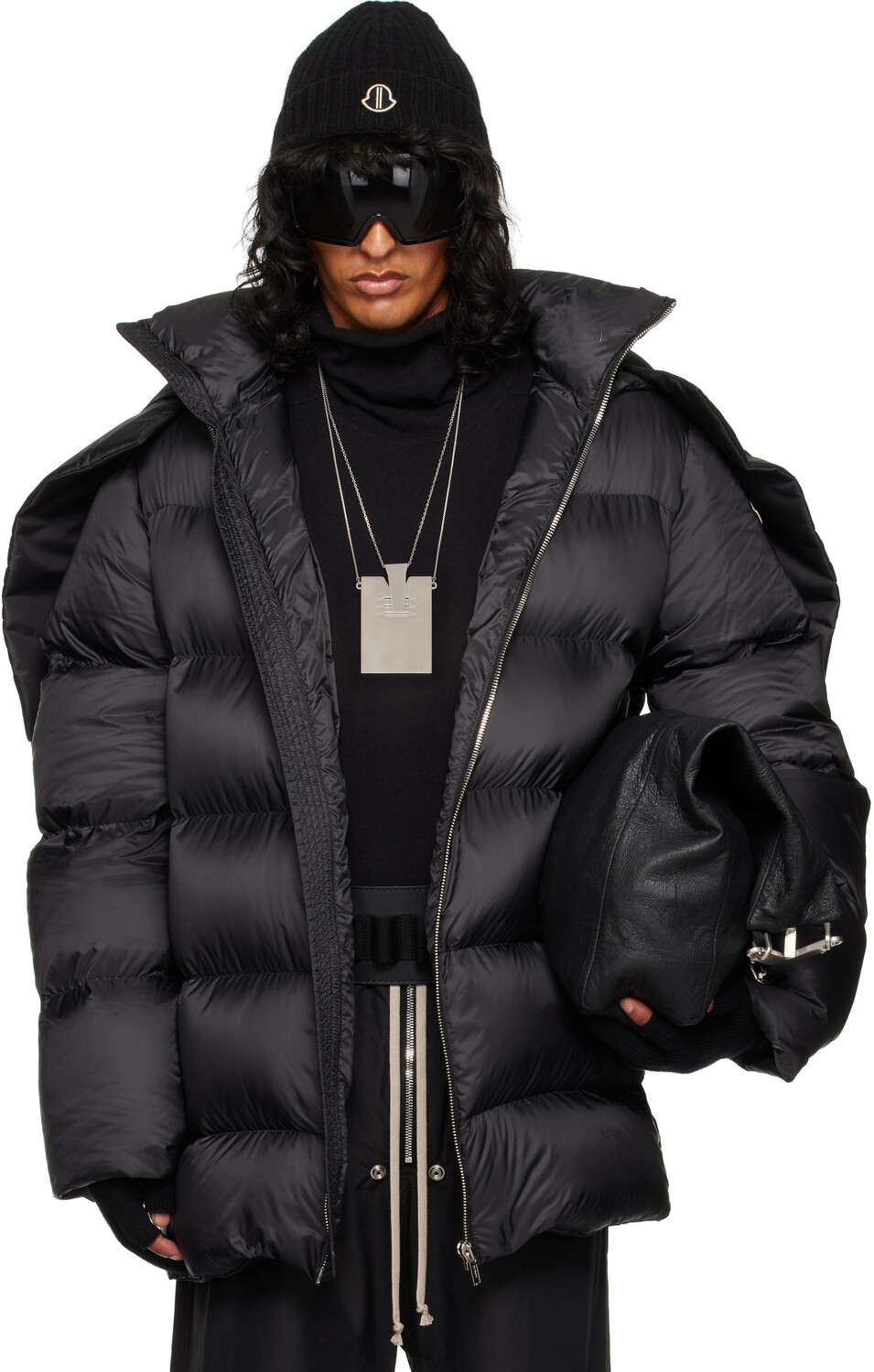 

Moncler + Куртка Cyclopic с капюшоном Rick Owens, черный