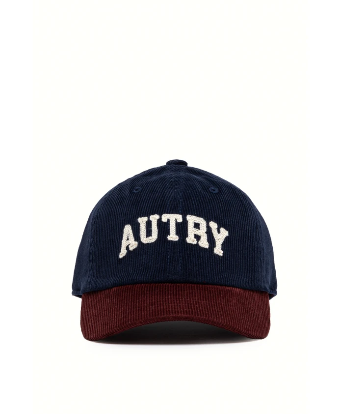 

Двухцветная бархатная ребристая бейсболка Autry, синий