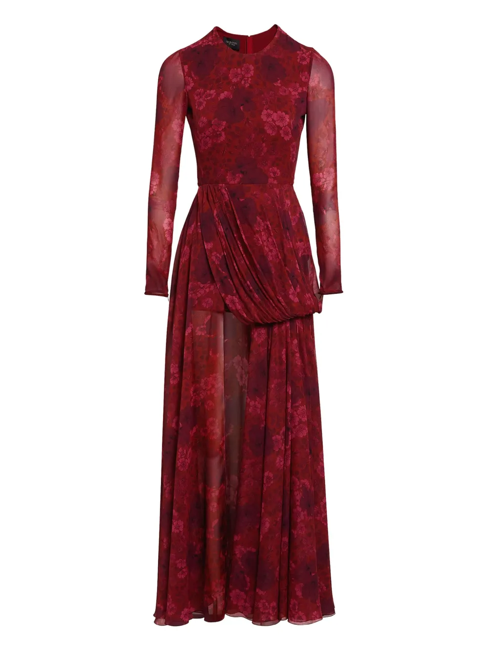 

Макси-платье с цветочным принтом и драпировкой Giambattista Valli, красный