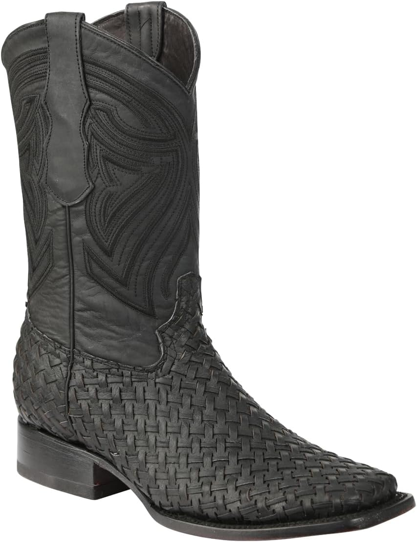 

Мужские ковбойские родео-бутсы из кожи петатильо с квадратным носком Botas Vaqueras R01 Generic, черный