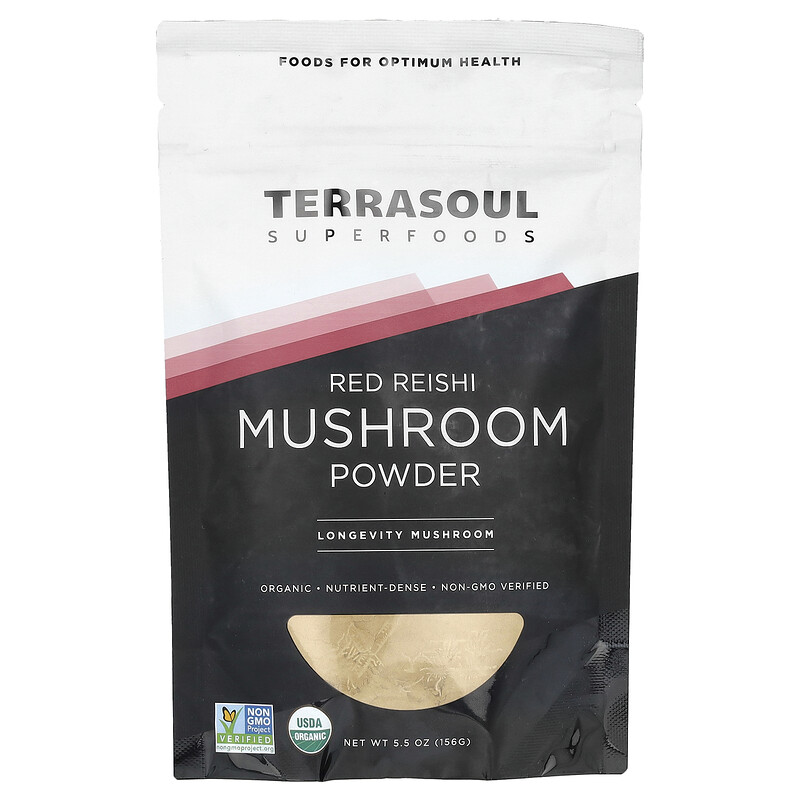 

Terrasoul Superfoods, порошок из красного гриба рейши, 156 г (5,5 унции)