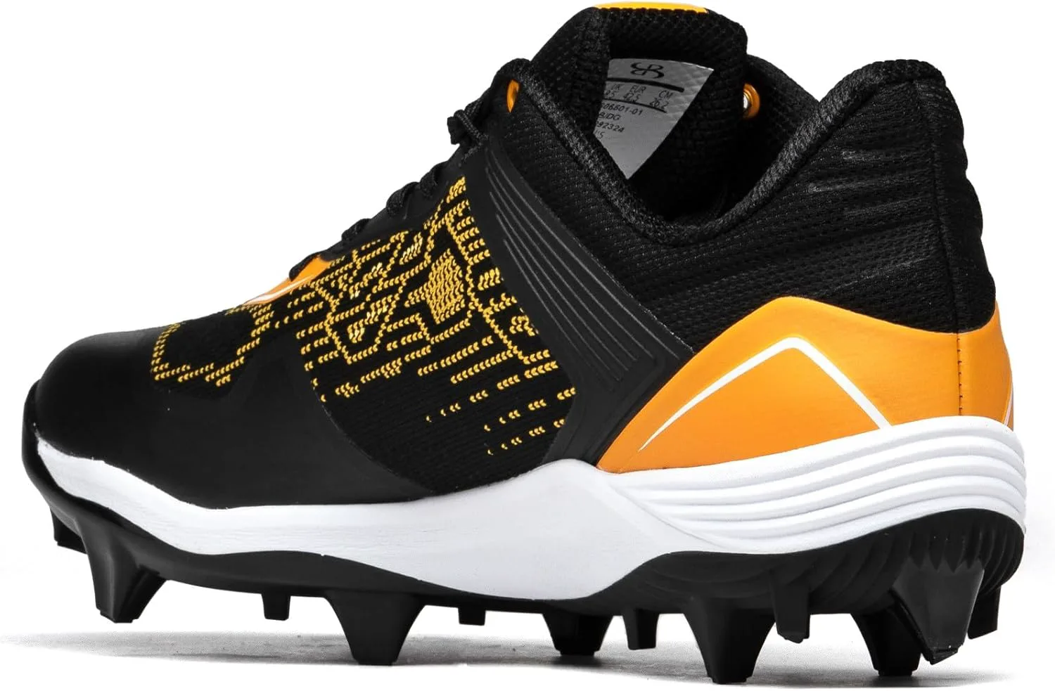 Мужские бутсы Boombah Viper Pureknit с литой подошвой - Status - Разные цвета - Разные размеры, черный/золотой — фото 3