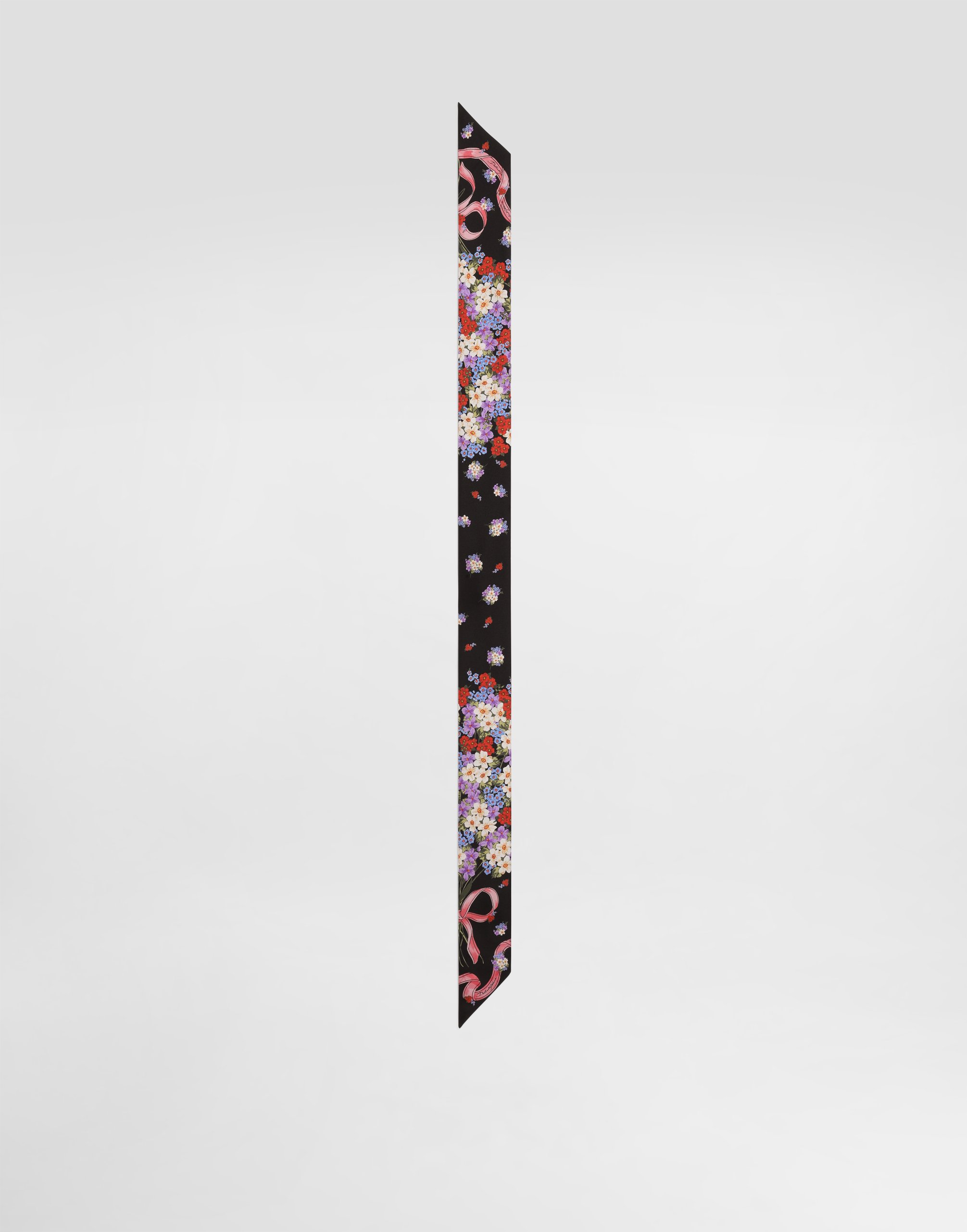 

Маленькая бандана из шелкового твила с цветочным принтом 6x100 Dolce & Gabbana, мультиколор