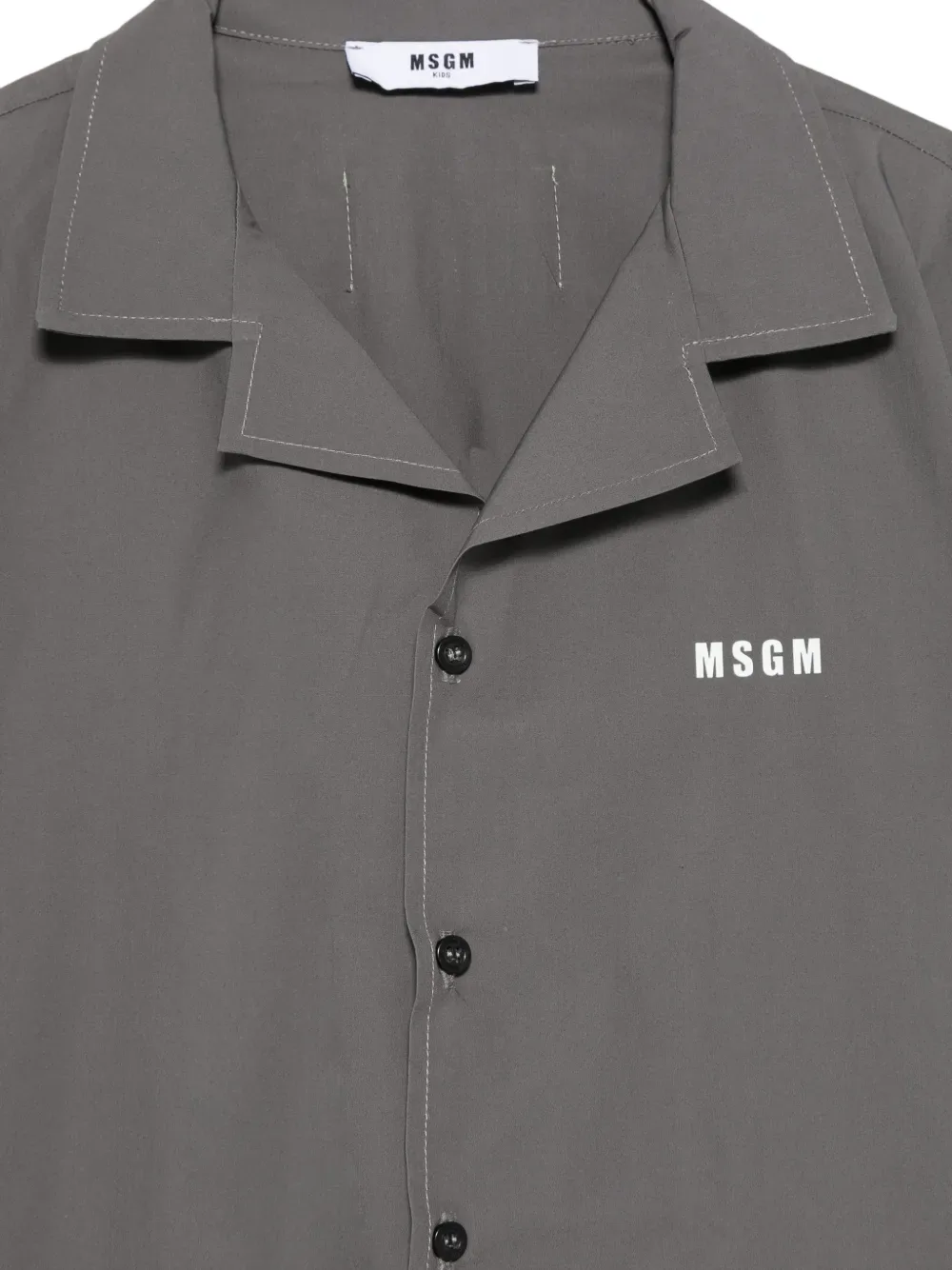 Рубашка с короткими рукавами и логотипом MSGM Kids, серый — фото 3