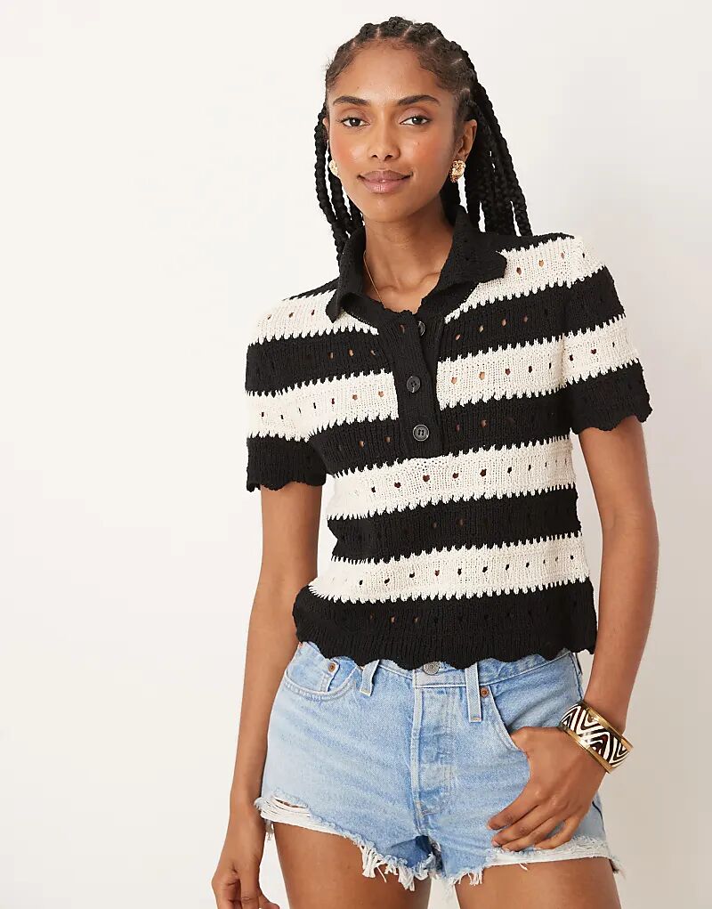 

Трикотажное поло в полоску от ASOS DESIGN