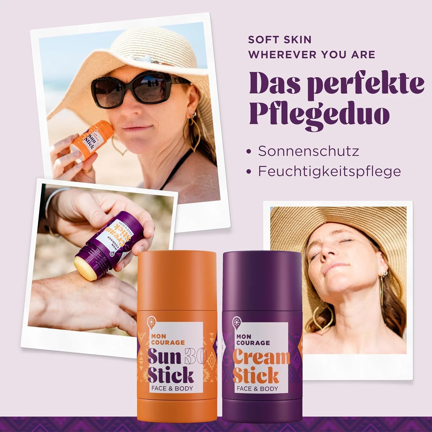 Набор стиков Protect & Care SPF30+ 3-в-1 Mon Courage — фото 2