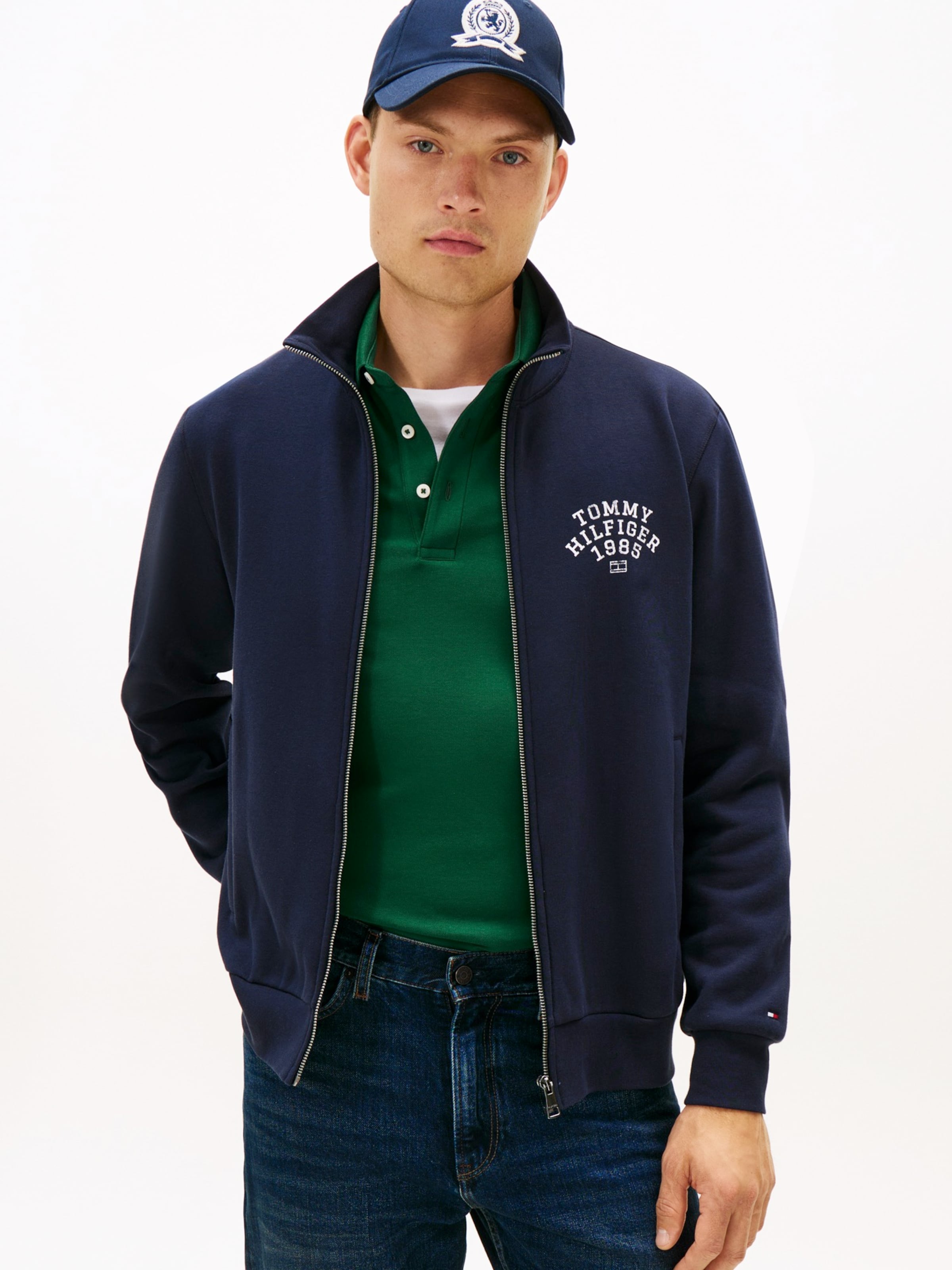 TOMMY HILFIGER Толстовка с молнией в цвете Navy — фото 3