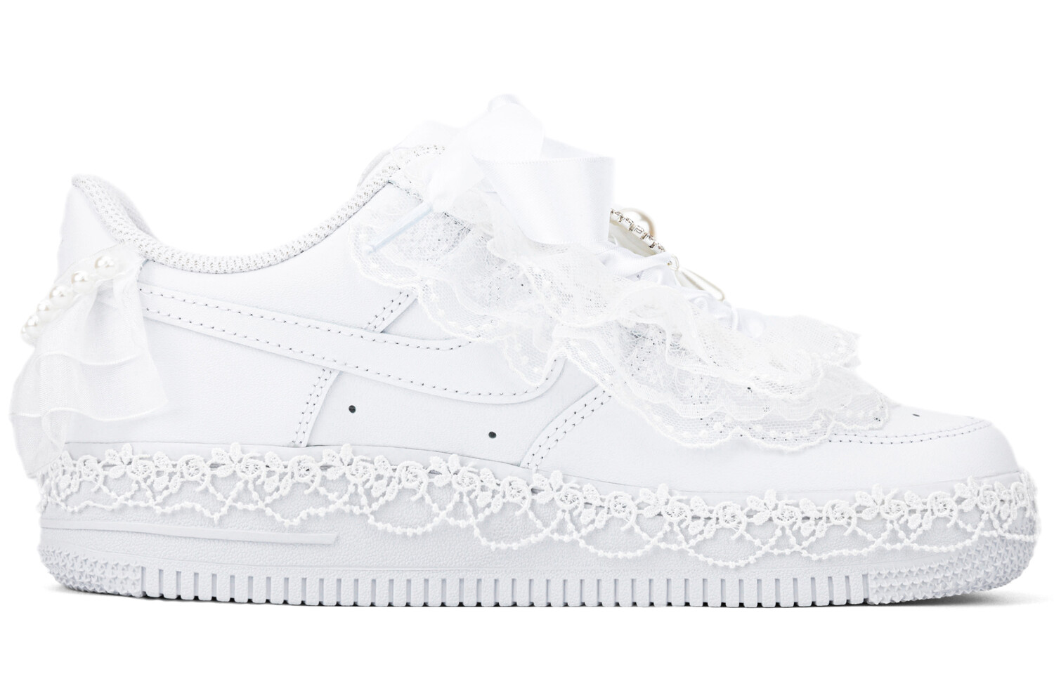 Кастомизированные кроссовки Nike Air Force 1 Skateboarding Shoes Women, белый — фото 2
