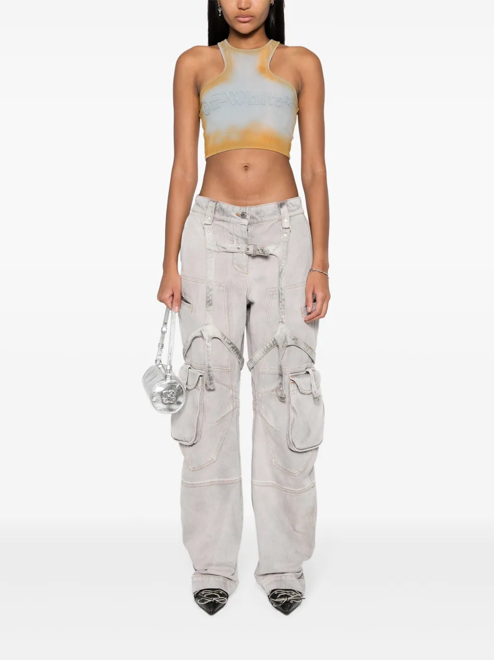 Зауженные брюки карго Laundry OFF-WHITE, фиолетовый — фото 2