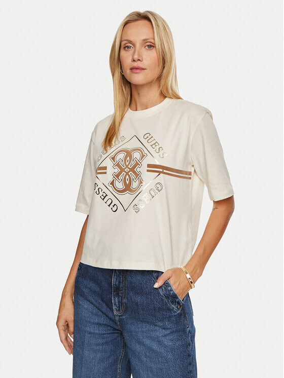 

Футболка стандартного кроя Guess, бежевый